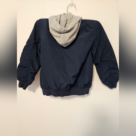 H&M Navy Jacket and Grey Removable Hood Boys Size 2-4 Years - Picture 7 of 11